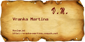 Vranka Martina névjegykártya